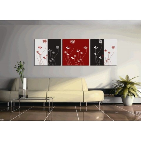 Printed Abstract Canvas Art with Stretched Frame - set of 3 - Wall Art ...